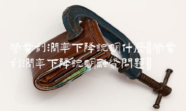 营业利润率下降说明什么(营业利润率下降说明融资问题)