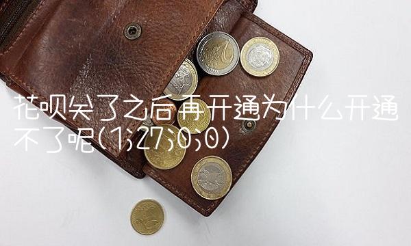 花呗关了之后再开通为什么开通不了呢(1;27;0;0)