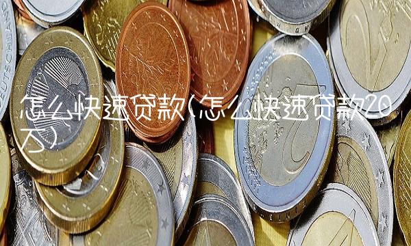 怎么快速贷款(怎么快速贷款20万) 怎么快速贷款(怎么快速贷款20万)