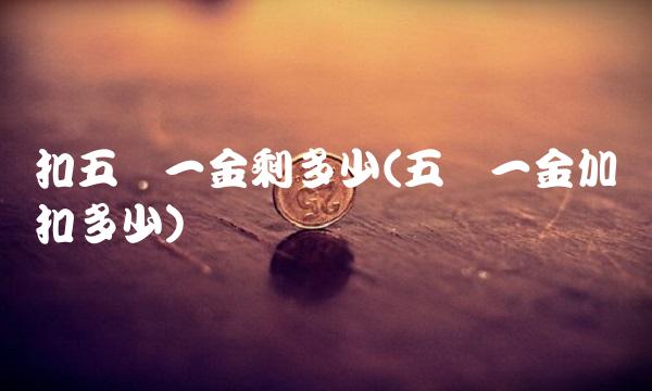 扣五险一金剩多少(五险一金加税扣多少) 扣五险一金剩多少(五险一金加税扣多少)