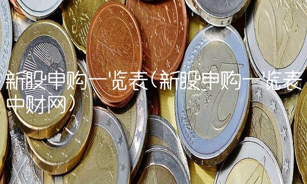 新股申购一览表(新股申购一览表中财网) 新股申购一览表(新股申购一览表中财网)