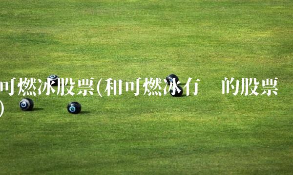 可燃冰股票(和可燃冰有关的股票) 可燃冰股票(和可燃冰有关的股票)
