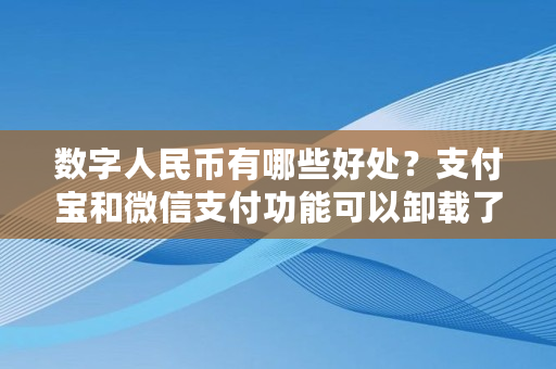 数字人民币有哪些好处？支付宝和微信支付功能可以卸载了吗,如何获取中本聪卡