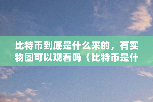 比特币到底是什么来的，有实物图可以观看吗（比特币是什么的典型应用）