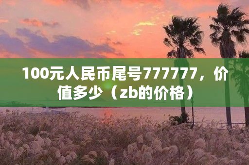 100元人民币尾号777777，价值多少（zb的价格）