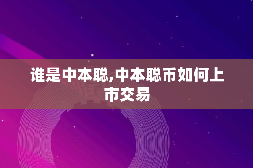 谁是中本聪,中本聪币如何上市交易