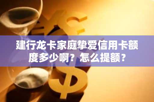 建行龙卡家庭挚爱信用卡额度多少啊？怎么提额？