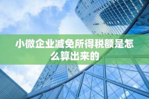 小微企业减免所得税额是怎么算出来的