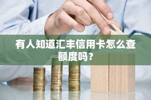 有人知道汇丰信用卡怎么查额度吗？