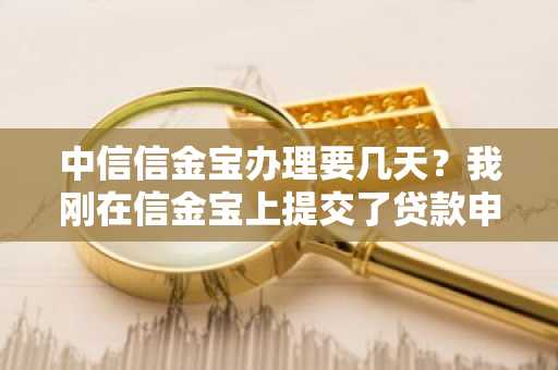 中信信金宝办理要几天？我刚在信金宝上提交了贷款申请。
