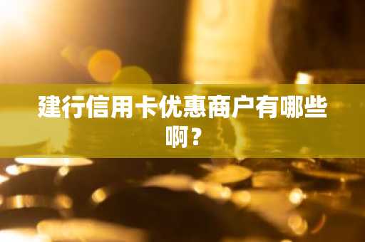建行信用卡优惠商户有哪些啊？