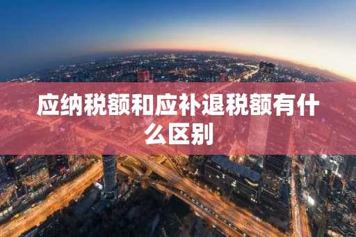 应纳税额和应补退税额有什么区别