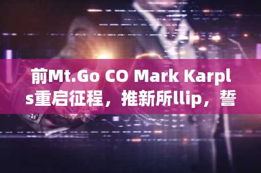 前Mt.Go CO Mark Karpls重启征程，推新所llip，誓雪85万BTC遗失之耻！