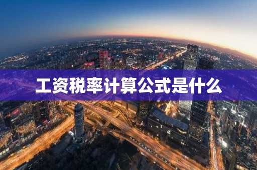 工资税率计算公式是什么