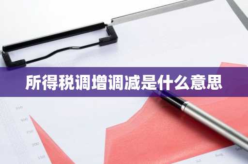 所得税调增调减是什么意思