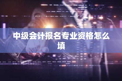 中级会计报名专业资格怎么填