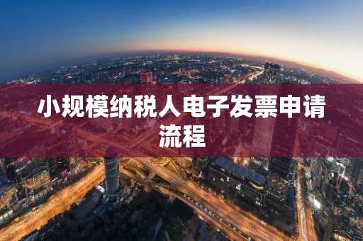 小规模纳税人电子发票申请流程