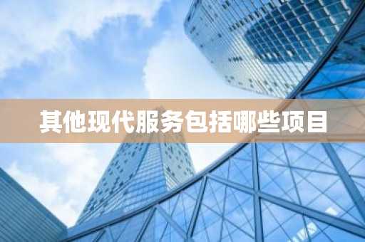 其他现代服务包括哪些项目