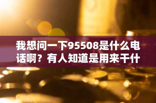 我想问一下95508是什么电话啊？有人知道是用来干什么的吗？
