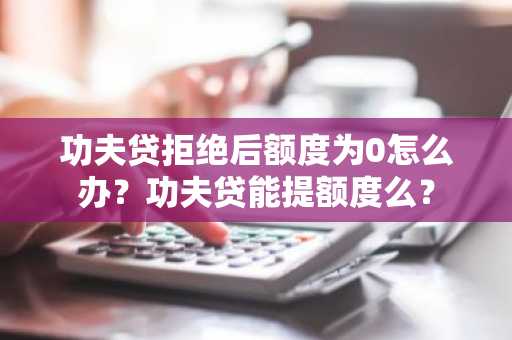 功夫贷拒绝后额度为0怎么办？功夫贷能提额度么？