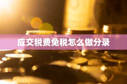 应交税费免税怎么做分录