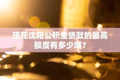 现在沈阳公积金贷款的最高额度有多少啊？