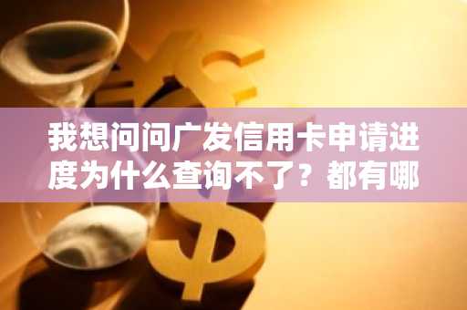 我想问问广发信用卡申请进度为什么查询不了？都有哪些查询方式啊？