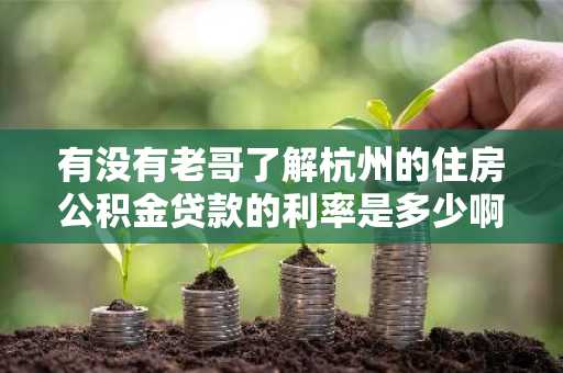 有没有老哥了解杭州的住房公积金贷款的利率是多少啊？