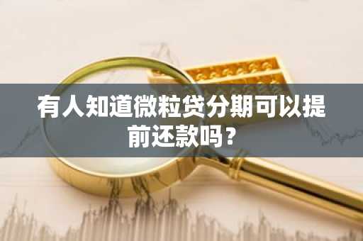 有人知道微粒贷分期可以提前还款吗？