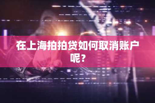 在上海拍拍贷如何取消账户呢？