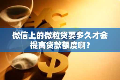 微信上的微粒贷要多久才会提高贷款额度啊？