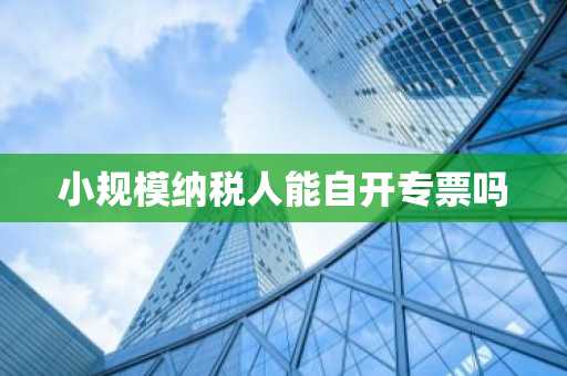 小规模纳税人能自开专票吗