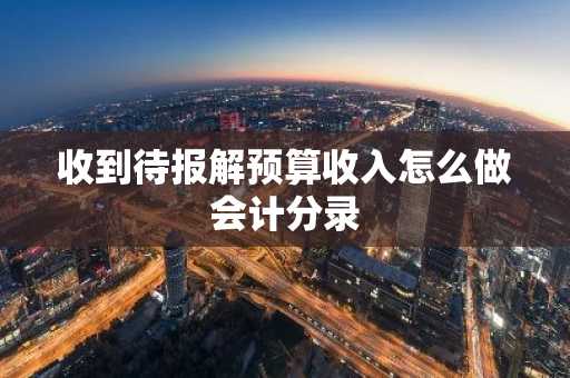 收到待报解预算收入怎么做会计分录