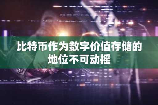 比特币作为数字价值存储的地位不可动摇