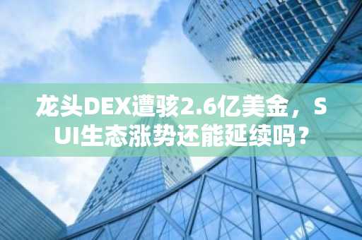龙头DEX遭骇2.6亿美金，SUI生态涨势还能延续吗？