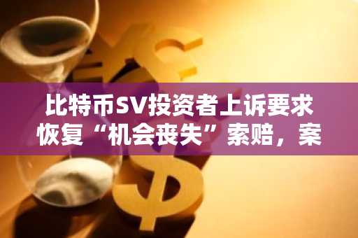 比特币SV投资者上诉要求恢复“机会丧失”索赔，案件金额高达133亿美元