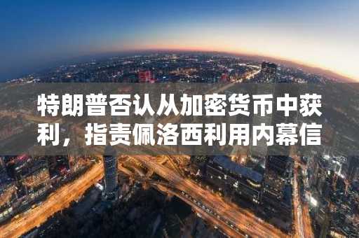 特朗普否认从加密货币中获利，指责佩洛西利用内幕信息
