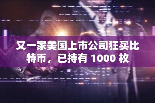 又一家美国上市公司狂买比特币，已持有 1000 枚