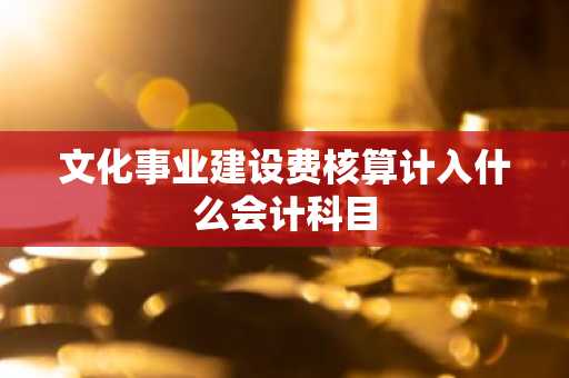文化事业建设费核算计入什么会计科目