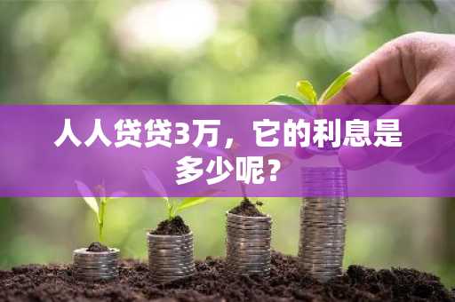 人人贷贷3万，它的利息是多少呢？