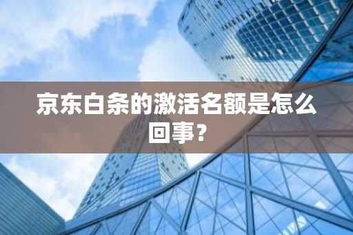京东白条的激活名额是怎么回事？
