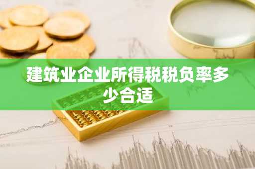 建筑业企业所得税税负率多少合适