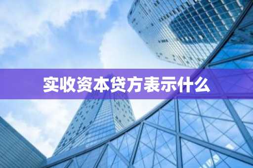 实收资本贷方表示什么
