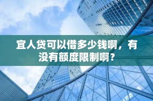 宜人贷可以借多少钱啊，有没有额度限制啊？