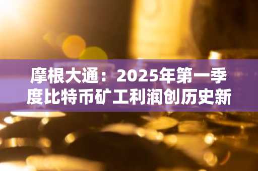 摩根大通：2025年第一季度比特币矿工利润创历史新高
