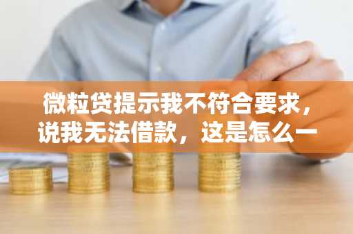 微粒贷提示我不符合要求，说我无法借款，这是怎么一回事啊？