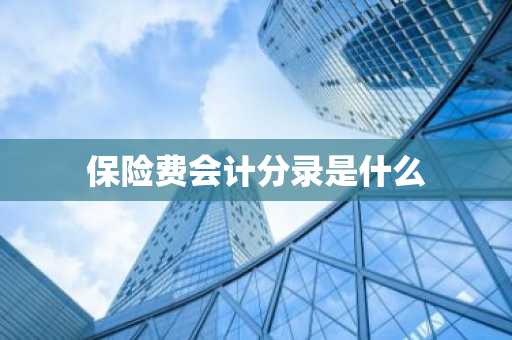 保险费会计分录是什么