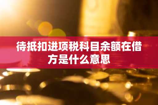 待抵扣进项税科目余额在借方是什么意思