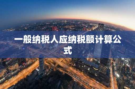 一般纳税人应纳税额计算公式