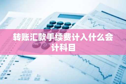 转账汇款手续费计入什么会计科目